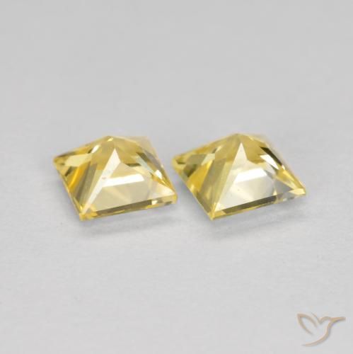 Pedras preciosas de Safira Amarelo Toscana natural de 0.53 ct, Quadrado, VS