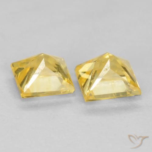 Pedras preciosas de Safira Amarelo Toscana natural de 0.65 ct, Quadrado, VS