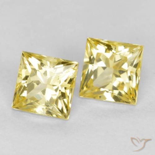 Pedras preciosas de Safira Amarelo Toscana natural de 0.54 ct, Quadrado, VS
