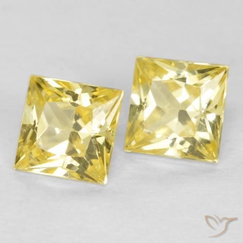 Pedras preciosas de Safira Amarelo Toscana natural de 0.54 ct, Quadrado, VS