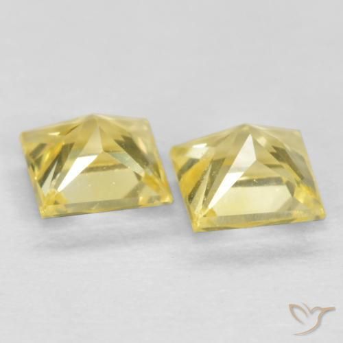 Pedras preciosas de Safira Amarelo Toscana natural de 0.54 ct, Quadrado, VS