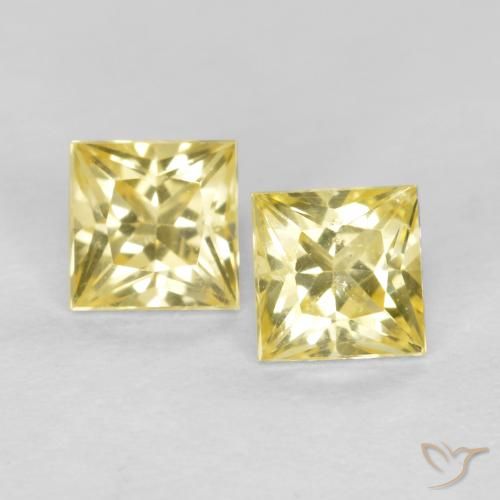 0.51ctw Natural Amarelo Toscana Safira, Quadrado, VS