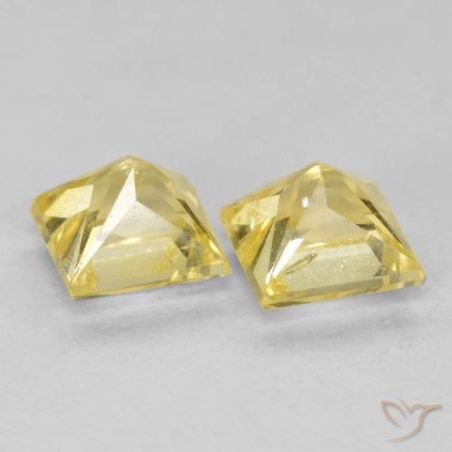Pedras preciosas de Safira Amarelo claro médio natural de 0.70 ct, Quadrado, VS