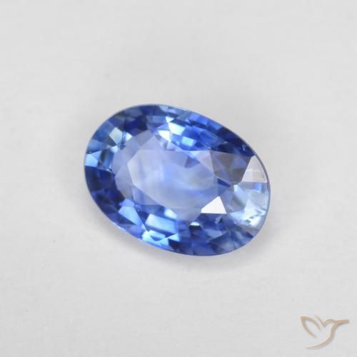Safira Azul escuro médio Natural 0.54ct, oval, VS