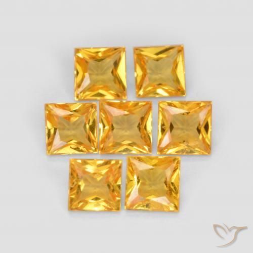 Pedras preciosas de Safira Laranja Dourada natural de 2.10 ct, Quadrado, VS