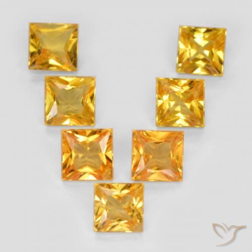 2.26ctw Natural Dourado Escuro Safira, Quadrado, VS