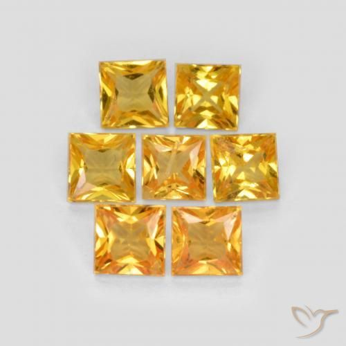 Pedras preciosas de Safira Dourado Escuro natural de 2.26 ct, Quadrado, VS