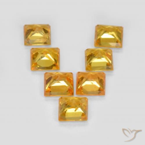 Pedras preciosas de Safira Dourado Escuro natural de 2.26 ct, Quadrado, VS