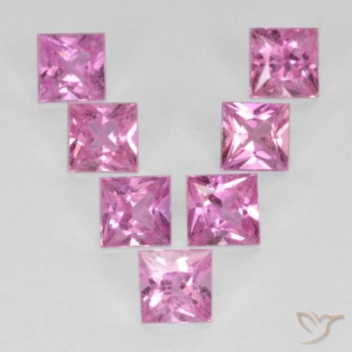 1.98ctw Natural Roxo Real Rosa Safira, Quadrado, VS