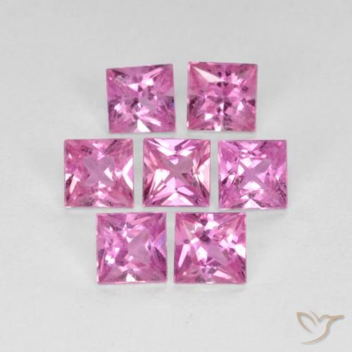 Pedras preciosas de Safira Roxo Real Rosa natural de 1.98 ct, Quadrado, VS