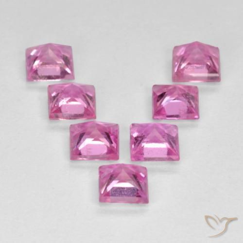 Pedras preciosas de Safira Roxo Real Rosa natural de 1.98 ct, Quadrado, VS