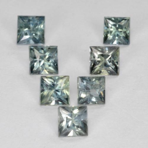 Pedras preciosas de Safira Azul-esverdeado natural de 1,05 ct, Quadrado, VS