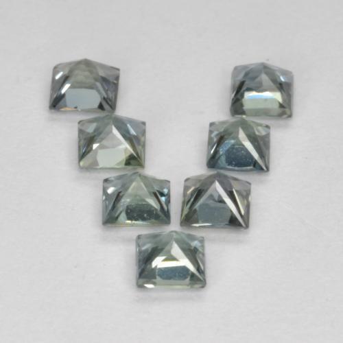 Pedras preciosas de Safira Azul-esverdeado natural de 1,05 ct, Quadrado, VS