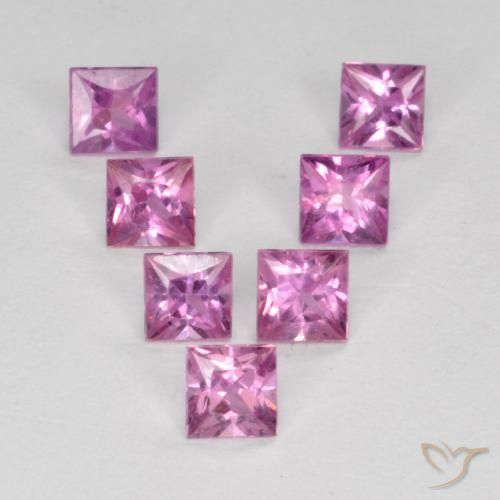 0.98ctw Natural Roxo Real Rosa Safira, Quadrado, VS