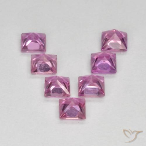Pedras preciosas de Safira Roxo Real Rosa natural de 0.98 ct, Quadrado, VS