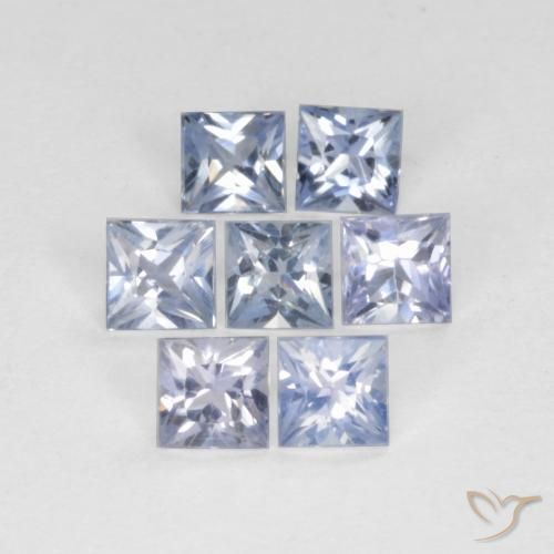 Pedras preciosas de Safira Azul púrpura claro natural de 1.04 ct, Quadrado, VS