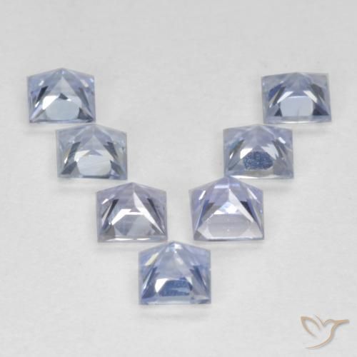 Pedras preciosas de Safira Azul púrpura claro natural de 1.04 ct, Quadrado, VS