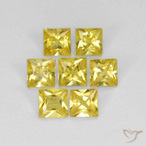 Pedras preciosas de Safira Amarelo natural de 0.91 ct, Quadrado, VS
