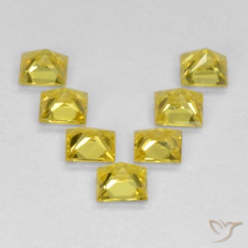 Pedras preciosas de Safira Amarelo natural de 0.91 ct, Quadrado, VS