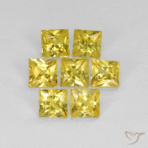 Pedras preciosas de Safira Amarelo natural de 0.94 ct, Quadrado, VS