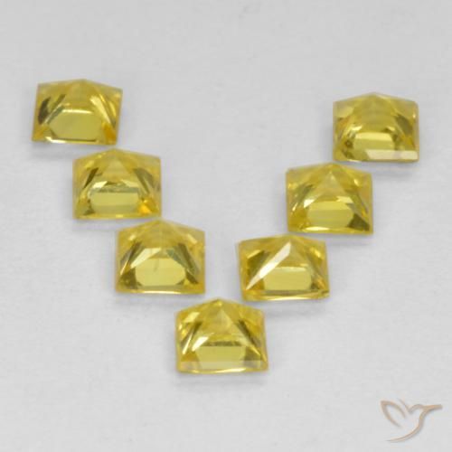 Pedras preciosas de Safira Amarelo natural de 0.94 ct, Quadrado, VS