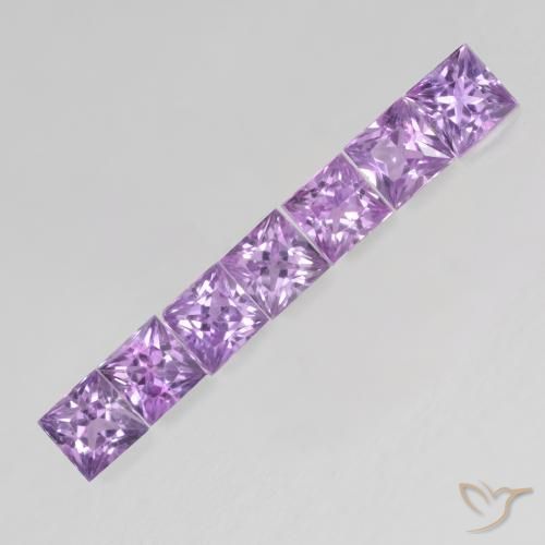 Pedras preciosas de Safira Violeta médio natural de 0.85 ct, Quadrado, VS