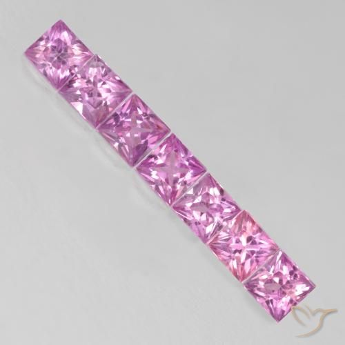 0.64ctw Natural Roxo Real Rosa Safira, Quadrado, VS