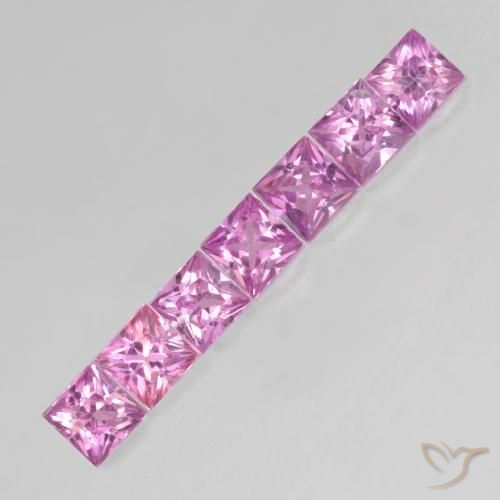 Pedras preciosas de Safira Roxo Real Rosa natural de 0.64 ct, Quadrado, VS