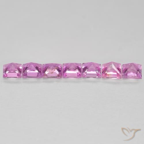 Pedras preciosas de Safira Roxo Real Rosa natural de 0.64 ct, Quadrado, VS