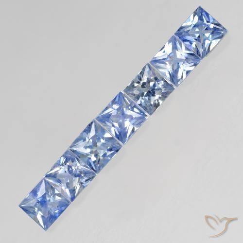 Pedras preciosas de Safira Azul púrpura claro natural de 1.26 ct, Quadrado, VS