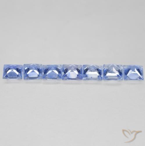 Pedras preciosas de Safira Azul púrpura claro natural de 1.26 ct, Quadrado, VS