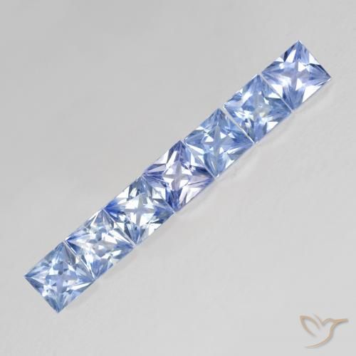 Pedras preciosas de Safira Pastel Azul natural de 1.23 ct, Quadrado, VS