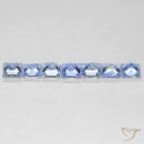 Pedras preciosas de Safira Pastel Azul natural de 1.23 ct, Quadrado, VS