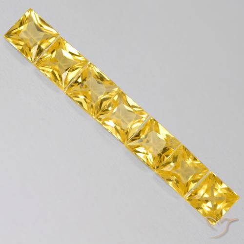 2.32ctw Natural Dourado Safira, Quadrado, VS