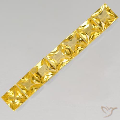 Pedras preciosas de Safira Dourado natural de 2.32 ct, Quadrado, VS
