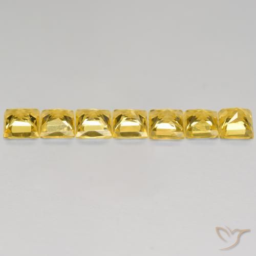 Pedras preciosas de Safira Dourado natural de 2.32 ct, Quadrado, VS