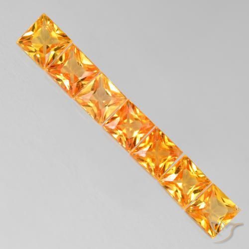 Pedras preciosas de Safira mel de laranja natural de 2.20 ct, Quadrado, VS