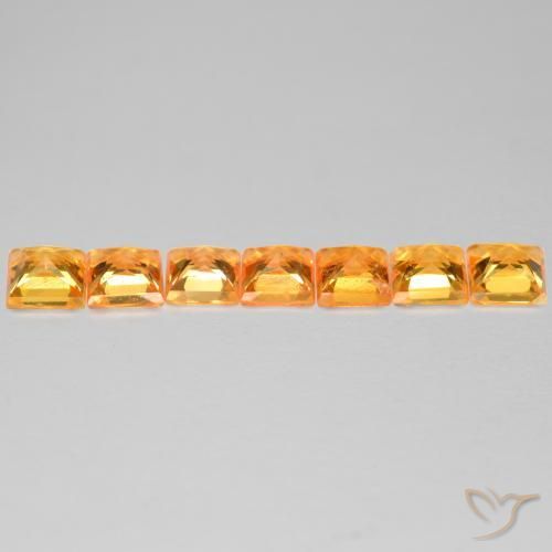 Pedras preciosas de Safira mel de laranja natural de 2.20 ct, Quadrado, VS
