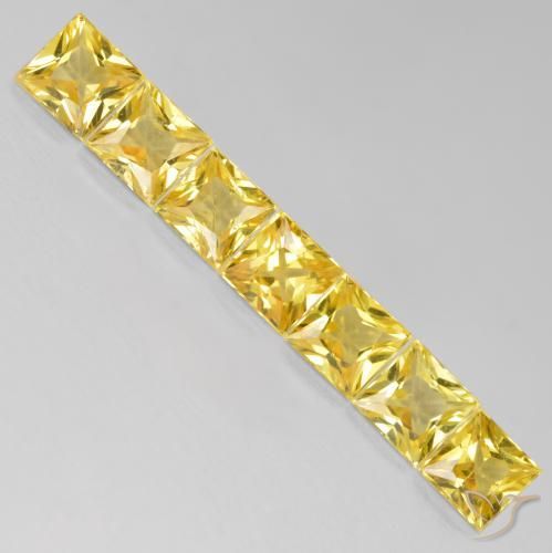 Pedras preciosas de Safira amarelo médio natural de 2.33 ct, Quadrado, VS