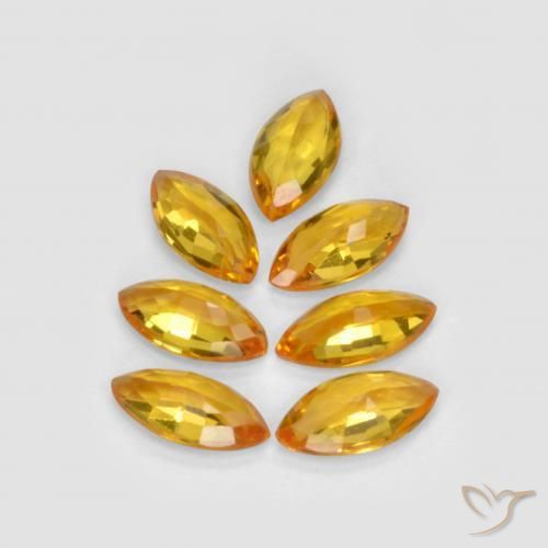 Pedras preciosas de Safira Laranja Profundo-Ouro natural de 1.23 ct, Marquesa, VS
