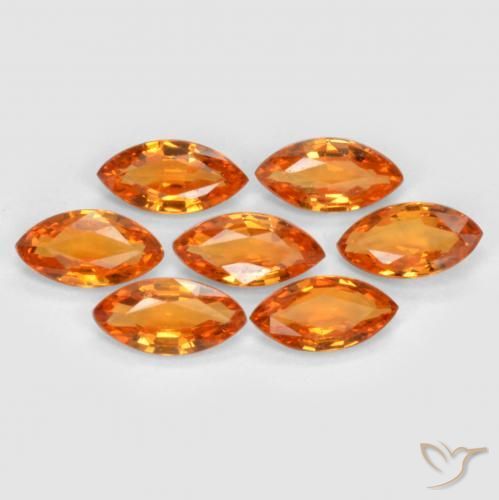 Pedras preciosas de Safira âmbar laranja natural de 1.15 ct, Marquesa, VS