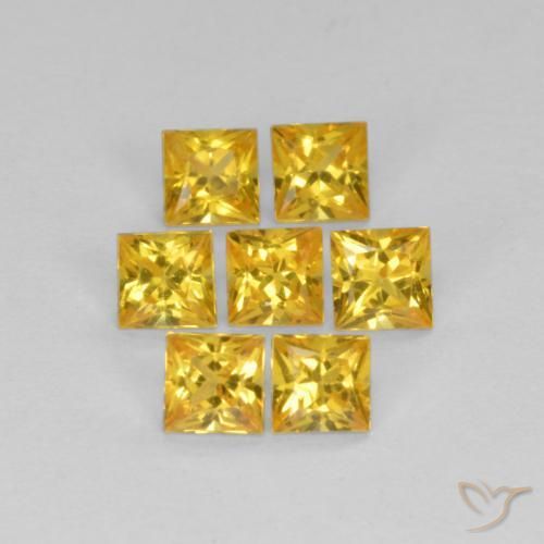 Pedras preciosas de Safira Dourado natural de 1.06 ct, Quadrado, VS