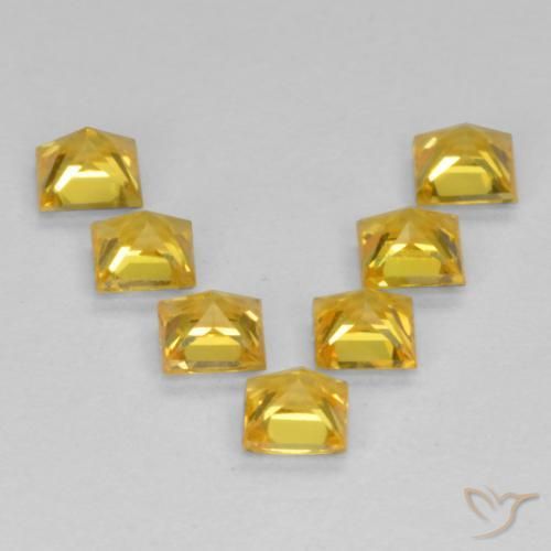Pedras preciosas de Safira Dourado natural de 1.06 ct, Quadrado, VS