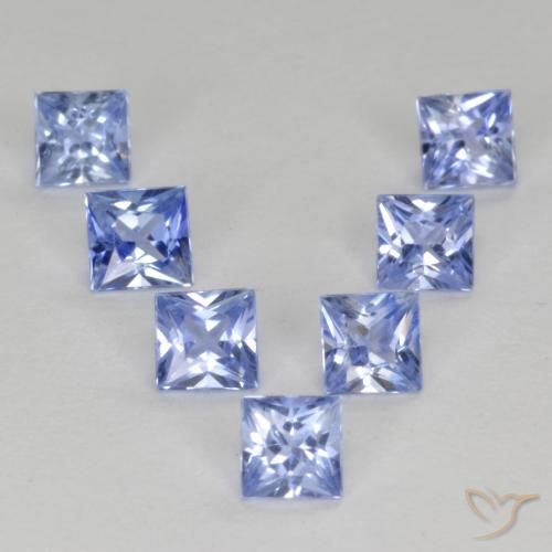 1.45ctw Natural Pastel Azul Safira, Quadrado, VS