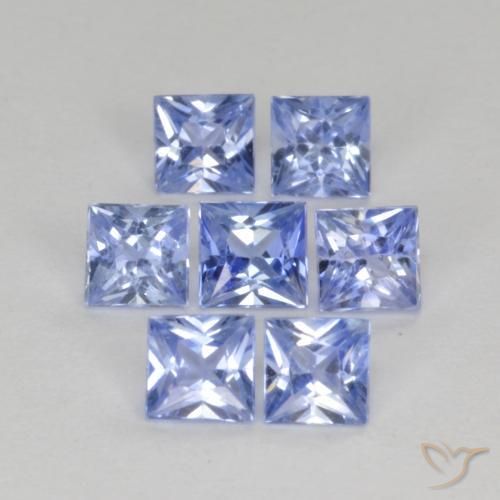 Pedras preciosas de Safira Pastel Azul natural de 1.45 ct, Quadrado, VS