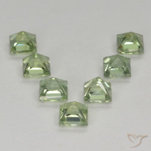 Pedras preciosas de Safira Luz verde natural de 1.59 ct, Quadrado, VS
