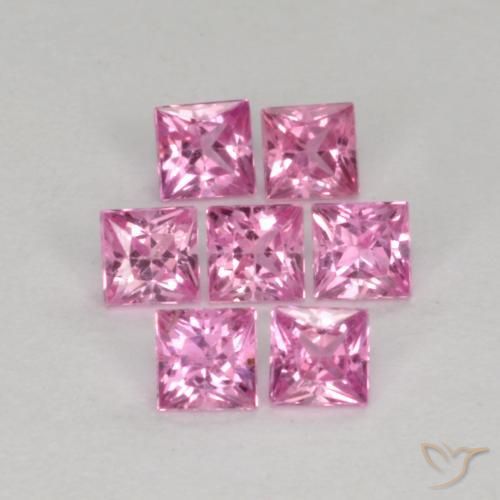 Pedras preciosas de Safira Roxo Royal Muito Claro Rosa natural de 0.61 ct, Quadrado, VS