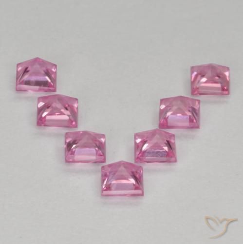 Pedras preciosas de Safira Roxo Royal Muito Claro Rosa natural de 0.61 ct, Quadrado, VS