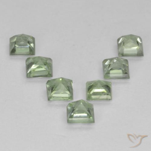 Pedras preciosas de Safira Verde Sábio Claro natural de 1.02 ct, Quadrado, VS