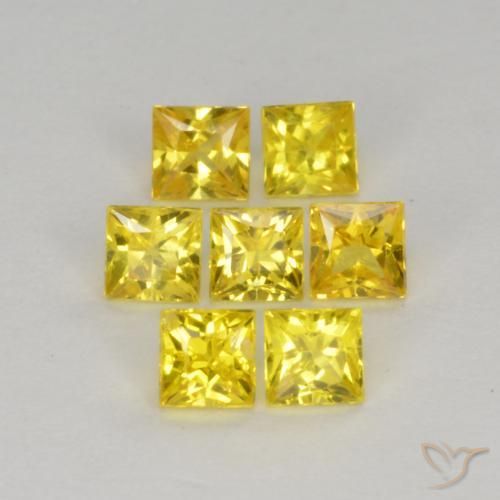 Pedras preciosas de Safira Amarelo claro médio natural de 1.03 ct, Quadrado, VS